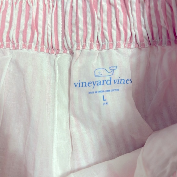 Vineyard Vines Girls Seersucker Shorts Pink Elastic Waist L Large 14 NWT Cotton - Picture 2 of 3